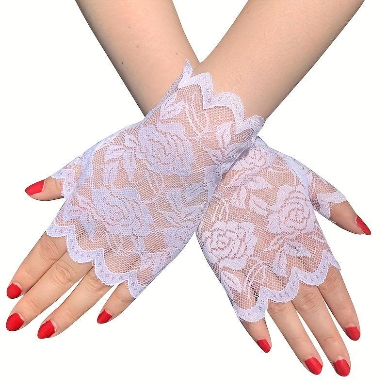Women Lace Gloves Sunproof Fingerless Bridal Wedding Party Prom Dress