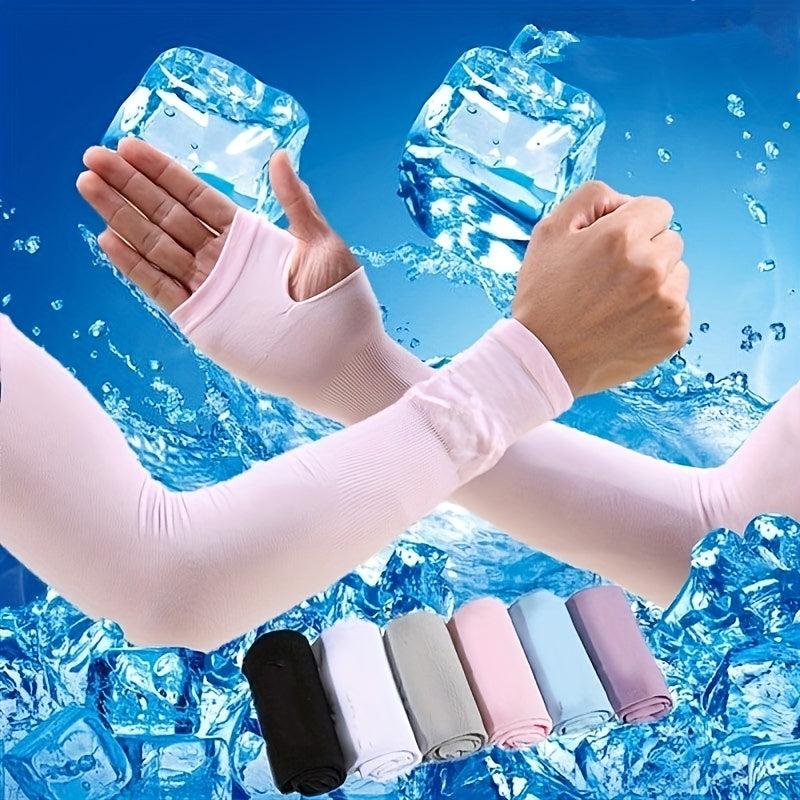 Solid Ice Sleeves Sunscreen UV Protection Sports Cycling Long Sleeves