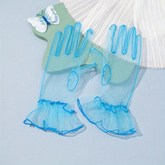 1 Pair Lace Mesh Gloves for Women