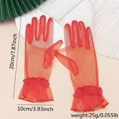 1 Pair Lace Mesh Gloves for Women