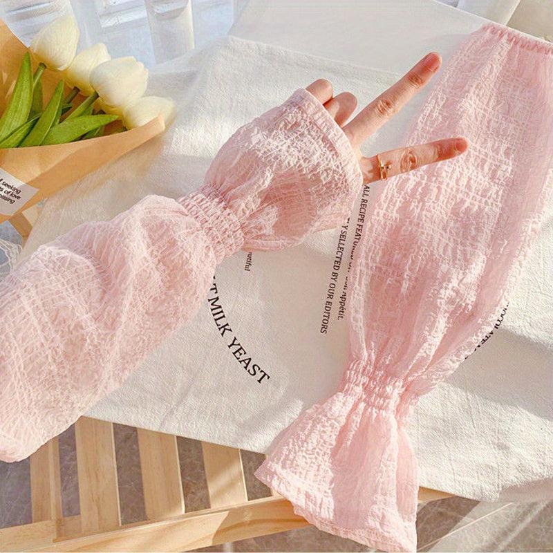 Breathable Fingerless Gloves UV Protection Sleeves For Women