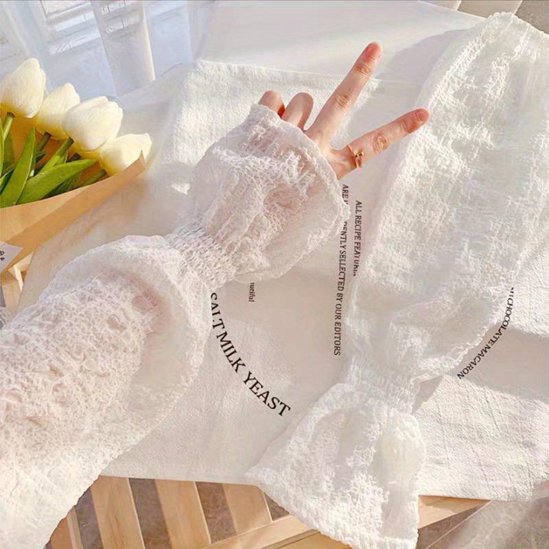 Breathable Fingerless Gloves UV Protection Sleeves For Women