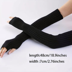 Knitted Wool Half-finger Fingerless Pile Gloves