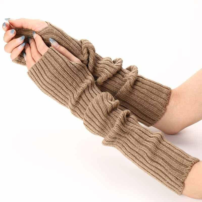 Knitted Wool Half-finger Fingerless Pile Gloves