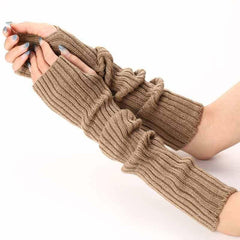Knitted Wool Half-finger Fingerless Pile Gloves