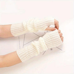 Knitted Fingerless Gloves Half Finger Warm Punk Goth Sleeves