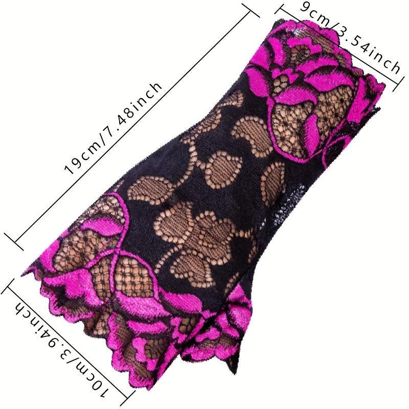 Floral Lace Fingerless Gloves for Outdoor Sun Protection