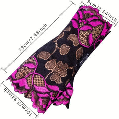 Floral Lace Fingerless Gloves for Outdoor Sun Protection