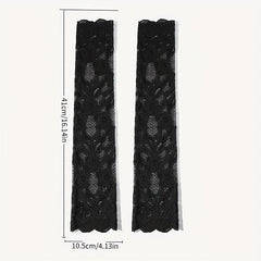 Flower Lace Sleeves Long Gloves Decorative Fingerless Women