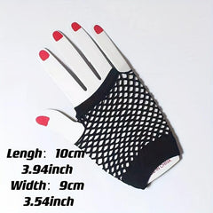 Fishnet Hollow Out Short Fingerless Gloves for Women