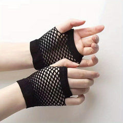 Fishnet Hollow Out Short Fingerless Gloves for Women