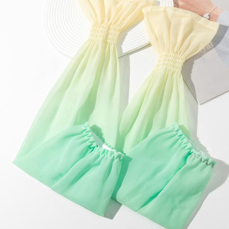 Candy Long Gloves Ruffles Outdoor Sunscreen Sleeves