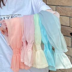 Candy Long Gloves Ruffles Outdoor Sunscreen Sleeves