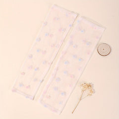 Pink Lace Mesh Sleeve Lightweight Long Arm Sunscreen Sleeve