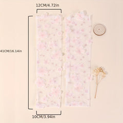 Pink Lace Mesh Sleeve Lightweight Long Arm Sunscreen Sleeve