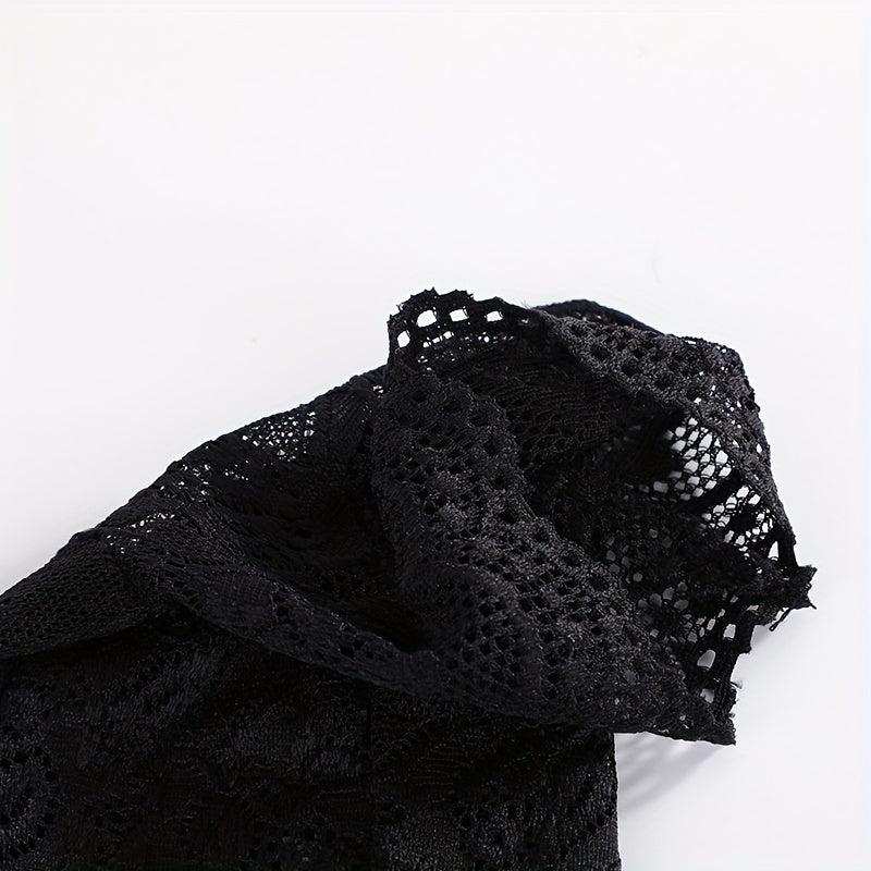 Lace Fingerless Gloves Women Half Finger Cycling Sunscreen Solid Gloves