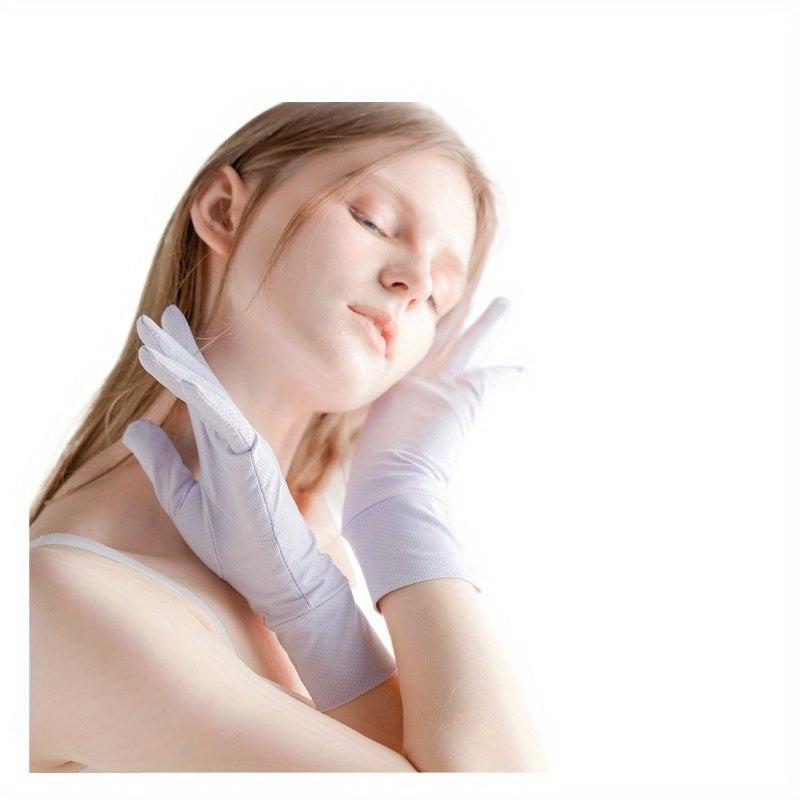 Breathable Ice Gloves Elastic Sunproof UV Protection Half Finger Gloves