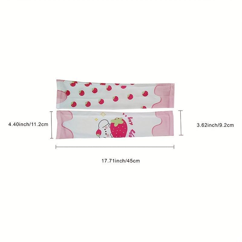 Cartoon Print Ice Sleeves UV Protection Sunproof Gloves