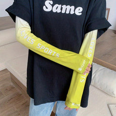 Cartoon Print Ice Sleeves UV Protection Sunproof Gloves