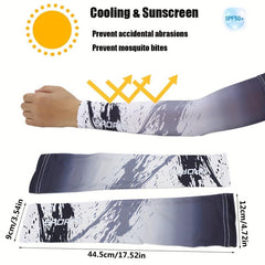 Unisex Tie Dye Print Sunproof Ice Sleeves UV Protection Sports Elastic Sleeves