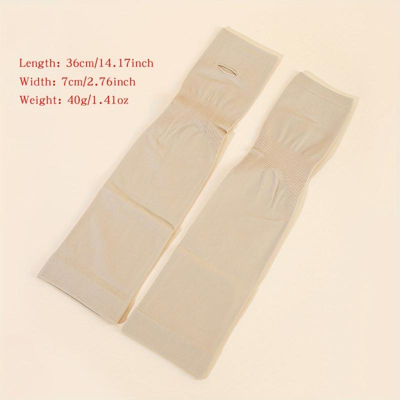 1pair Thumb Hole Arm Sleeves For Women Men Solid Sunscreen Sleeves