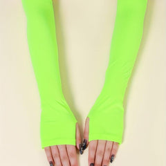 1pair Thumb Hole Arm Sleeves For Women Men Solid Sunscreen Sleeves