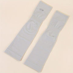 1pair Thumb Hole Arm Sleeves For Women Men Solid Sunscreen Sleeves