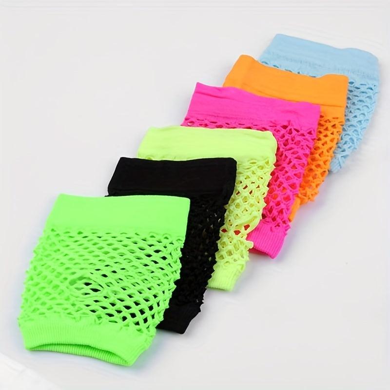 Y2K Short Fishnet Gloves Elastic Punk Fingerless Gloves