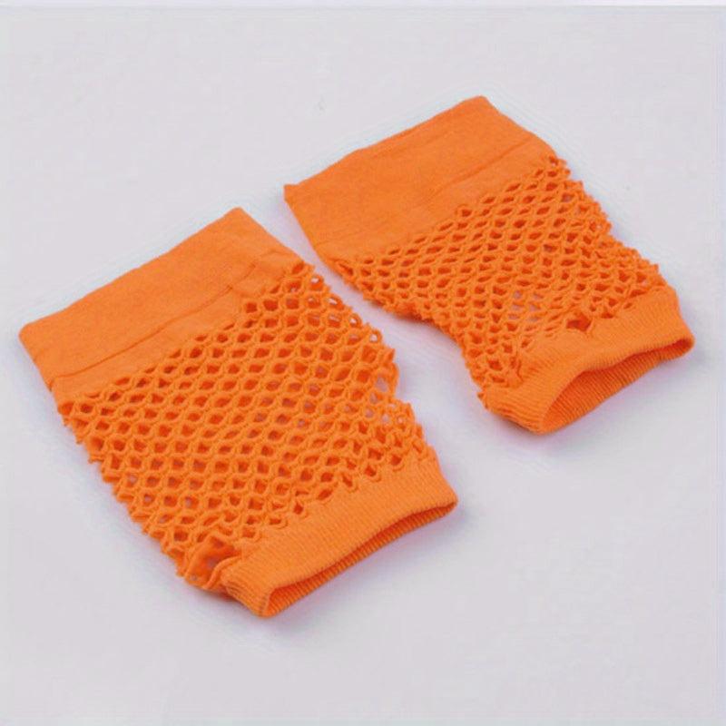Y2K Short Fishnet Gloves Elastic Punk Fingerless Gloves