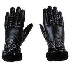 Women's Bowknot Winter Gloves Waterproof Warm Touch Screen Ski Motorcycle Gloves