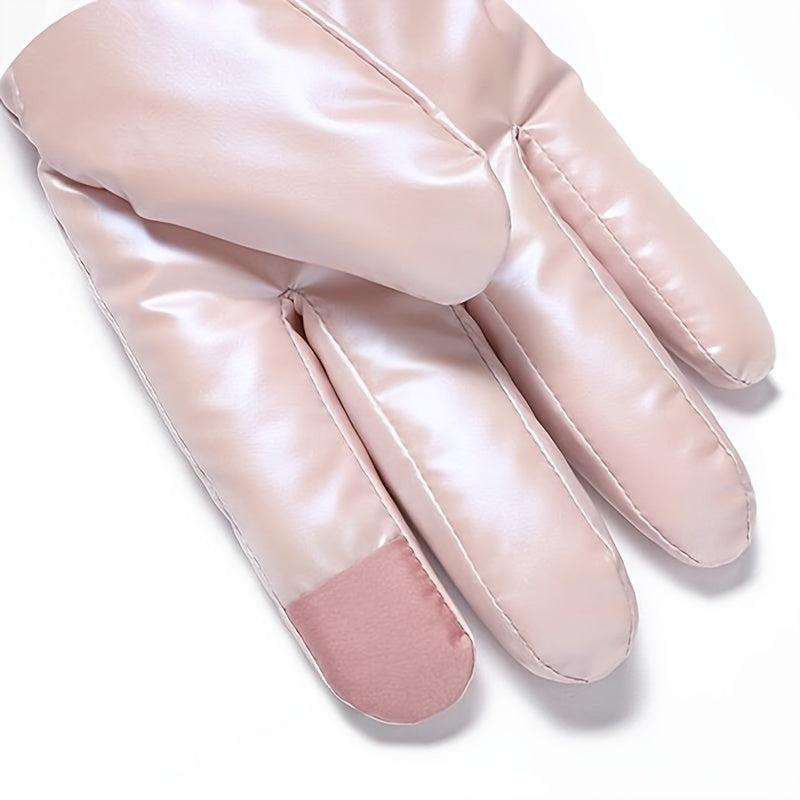 Women's Bowknot Winter Gloves Waterproof Warm Touch Screen Ski Motorcycle Gloves