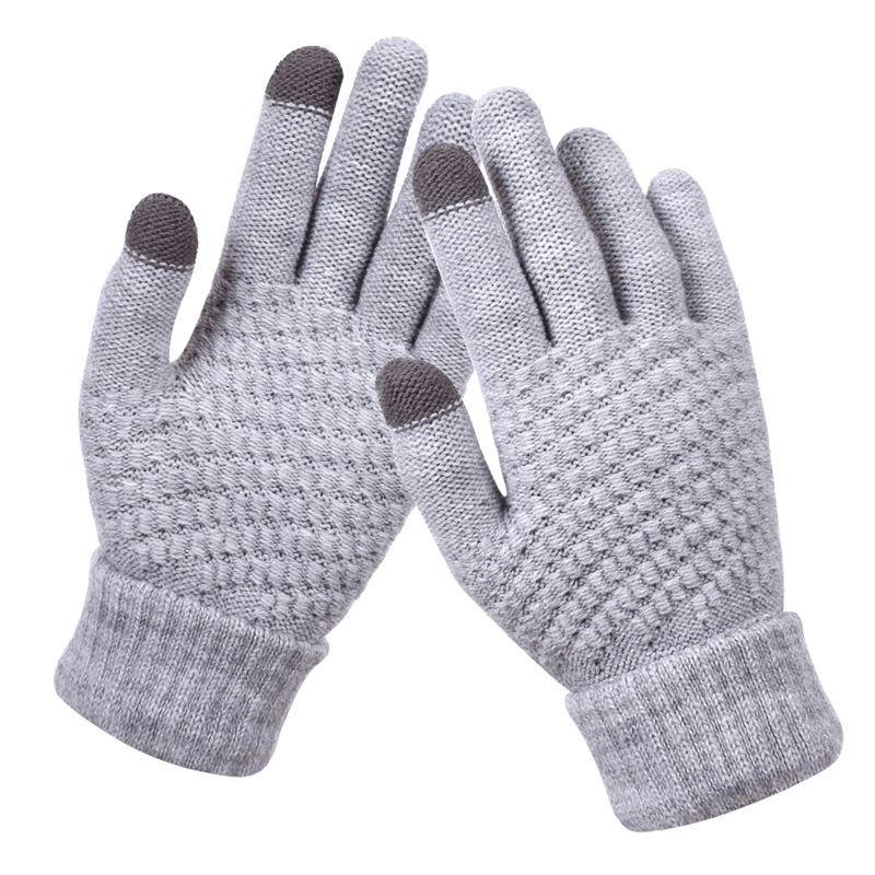Winter Knit Gloves Touchscreen Anti Slip Soft Warm Mitten Mittens