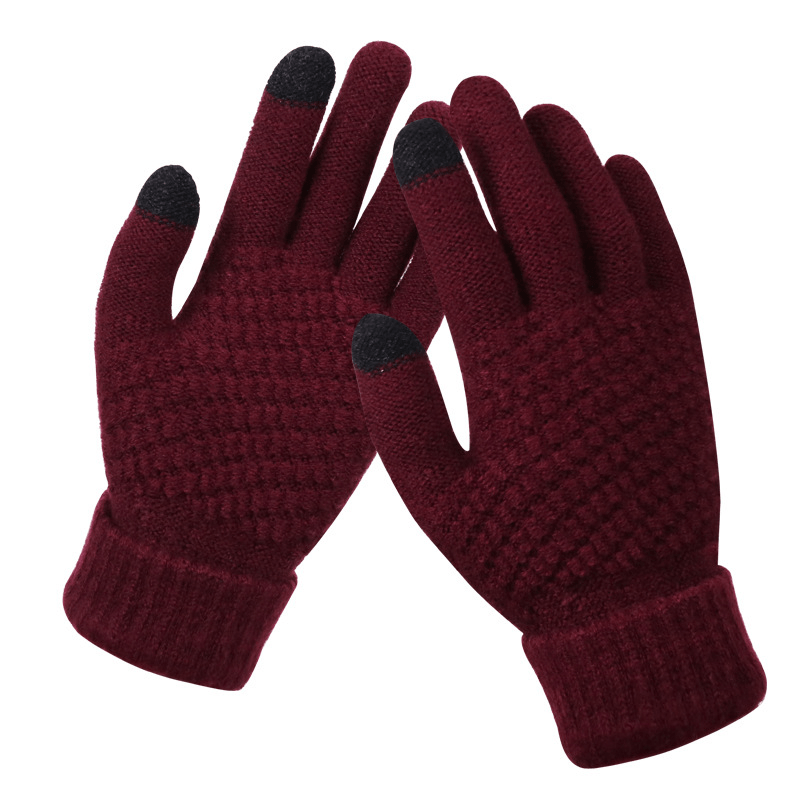 Winter Knit Gloves Touchscreen Anti Slip Soft Warm Mitten Mittens