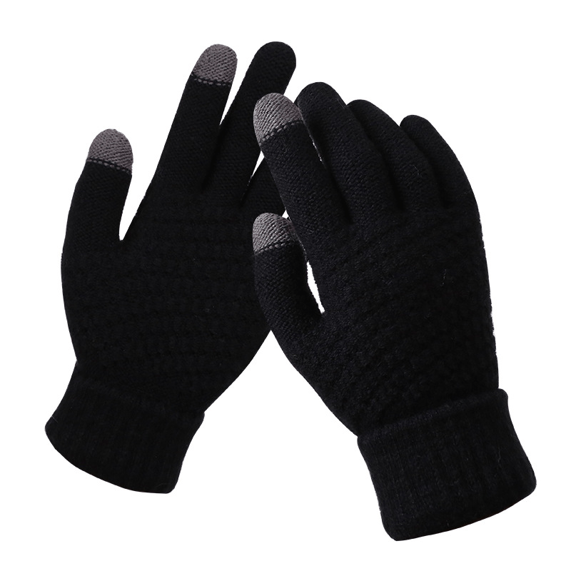 Winter Knit Gloves Touchscreen Anti Slip Soft Warm Mitten Mittens