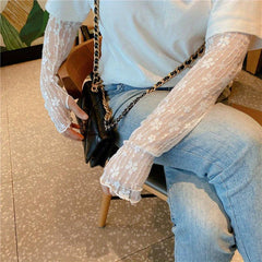 Vintage Lace Flower Embroidery Gloves for Women