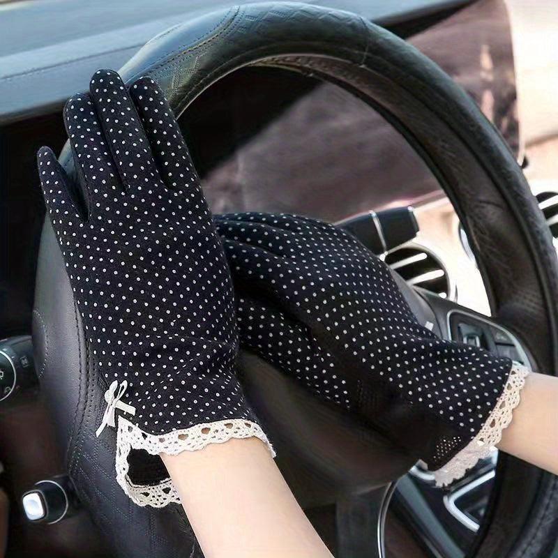 Polka Dot Lace Gloves Breathable Cycling Sunproof Touch Screen Gloves