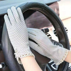 Polka Dot Lace Gloves Breathable Cycling Sunproof Touch Screen Gloves