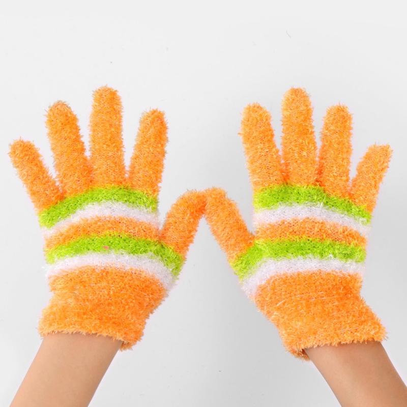Winter Warm Finger Knitted Gloves Men Women Plus Velvet Thickened