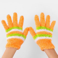 Winter Warm Finger Knitted Gloves Men Women Plus Velvet Thickened