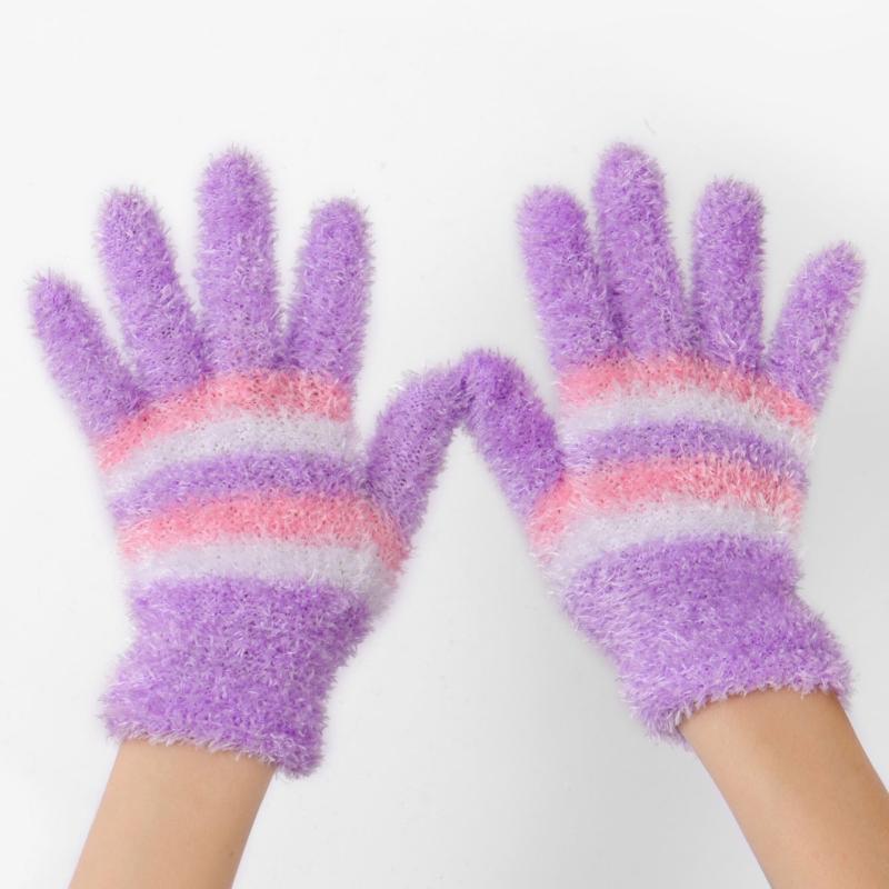 Winter Warm Finger Knitted Gloves Men Women Plus Velvet Thickened