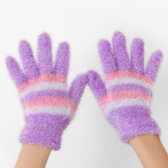 Winter Warm Finger Knitted Gloves Men Women Plus Velvet Thickened