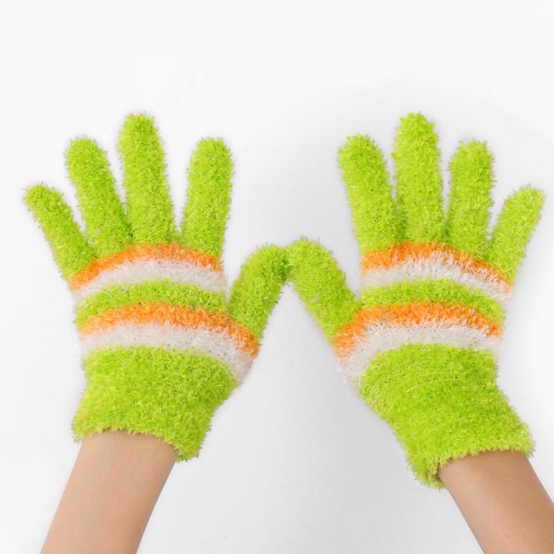 Winter Warm Finger Knitted Gloves Men Women Plus Velvet Thickened