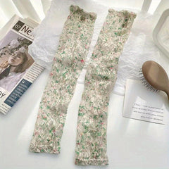 Lace Floral Ice Sleeves Sun-proof Long Gloves Women
