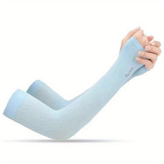 Sunproof Long Ice Sleeves Solid Half Finger Gloves Elastic Driving Sleeves