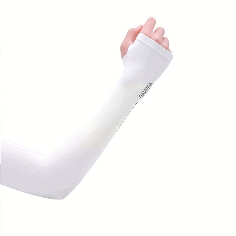 Sunproof Long Ice Sleeves Solid Half Finger Gloves Elastic Driving Sleeves
