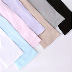 Sunproof Long Ice Sleeves Solid Half Finger Gloves Elastic Driving Sleeves