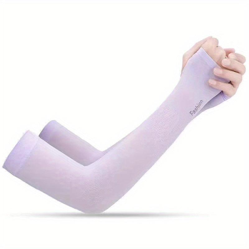Sunproof Long Ice Sleeves Solid Half Finger Gloves Elastic Driving Sleeves