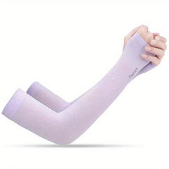 Sunproof Long Ice Sleeves Solid Half Finger Gloves Elastic Driving Sleeves