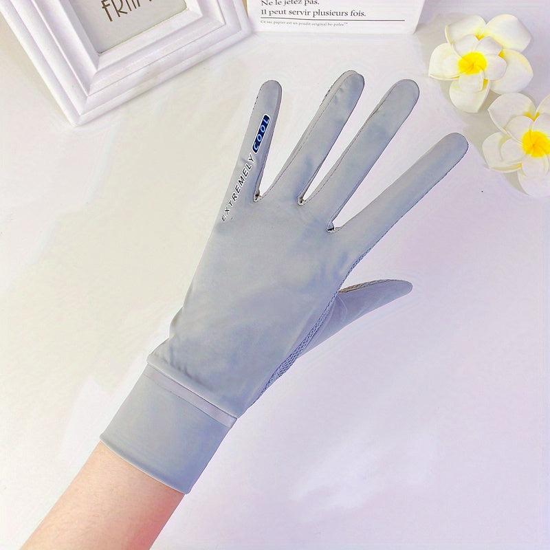 Sunproof Ice Silk Short Gloves Flip Non-slip Touch Screen Gloves