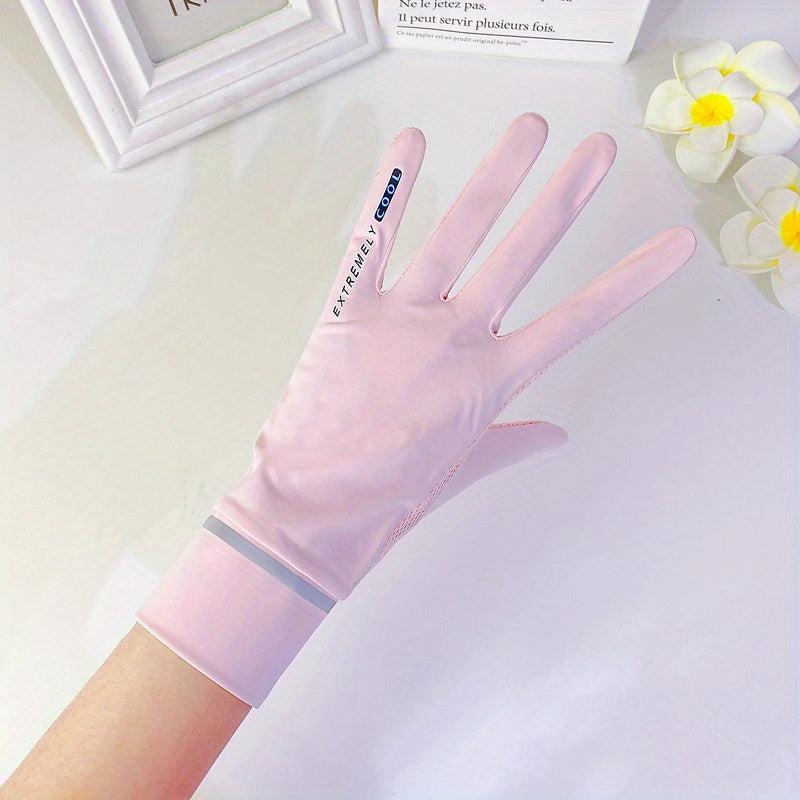 Sunproof Ice Silk Short Gloves Flip Non-slip Touch Screen Gloves